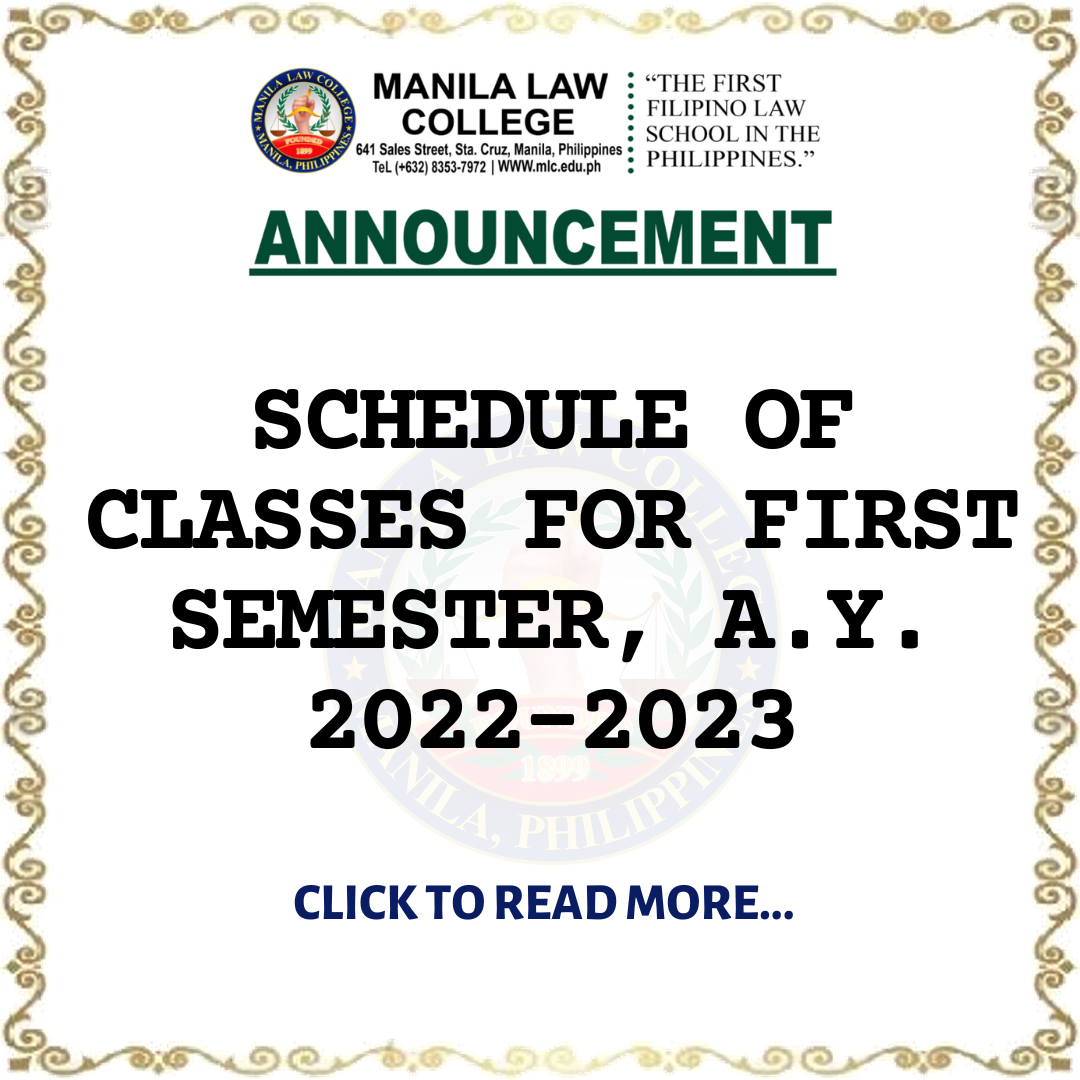 schedule of classes first semester ay 2022-2023